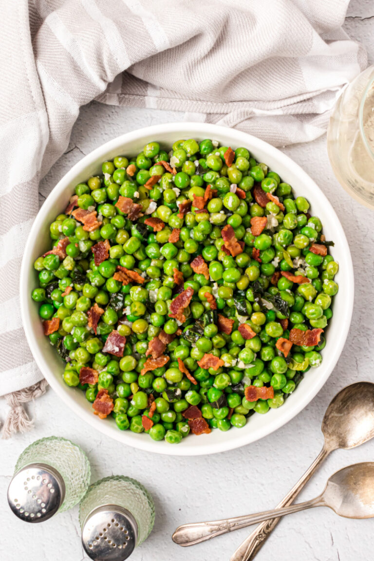 Sautéed Peas with Basil and Bacon Recipe Girl