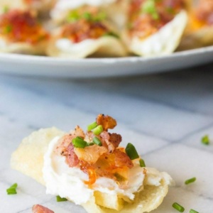 Potato Chips with Goat Cheese