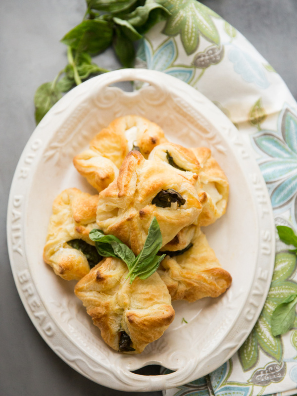 goat cheese tarts on a platter