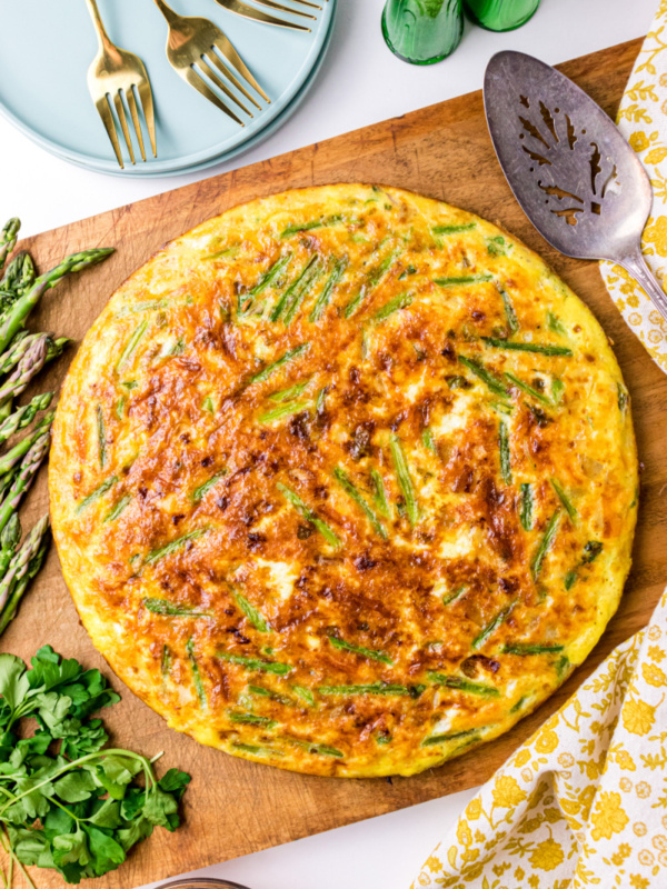 spring vegetable and potato frittata