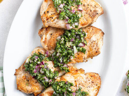 Grilled Chicken with Basil Chimichurri