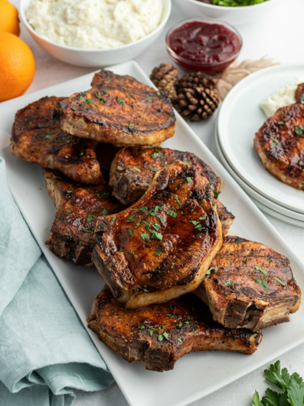 grilled pork chops with maple cranberry glaze