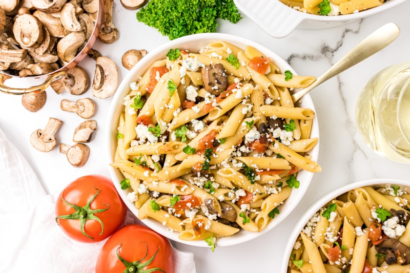 Pasta with Mushrooms and Gorgonzola Cheese Sauce - My Colombian Recipes