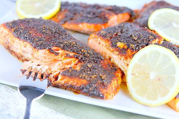 Roasted Salmon with Spicy Pineapple Marinade