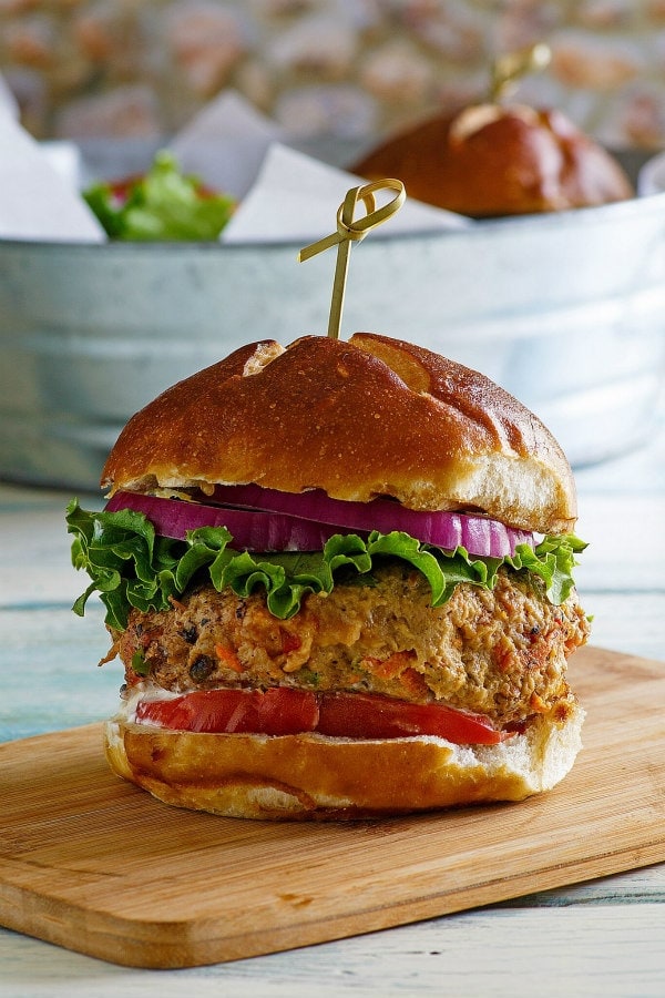 Homemade Vegan Turkey-Style Burgers - Plantifully Based