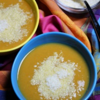 bowls of pumpkin soup