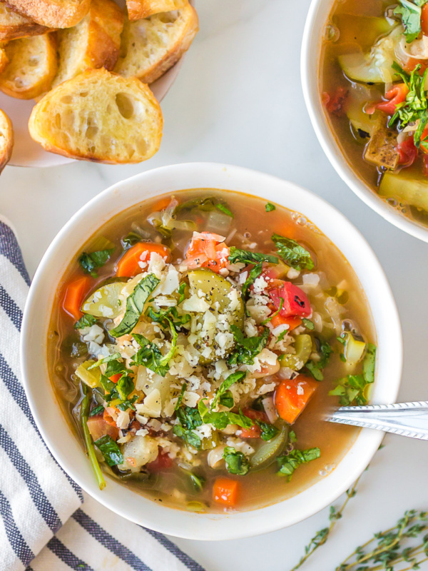 bowl of tuscan vegetable soup