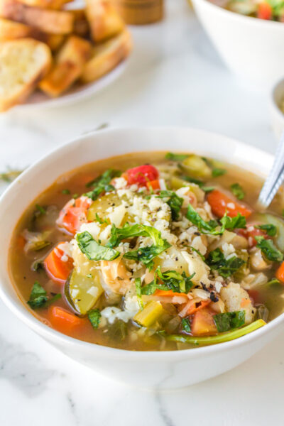Tuscan Vegetable Soup with White Beans and Parmesan - Recipe Girl