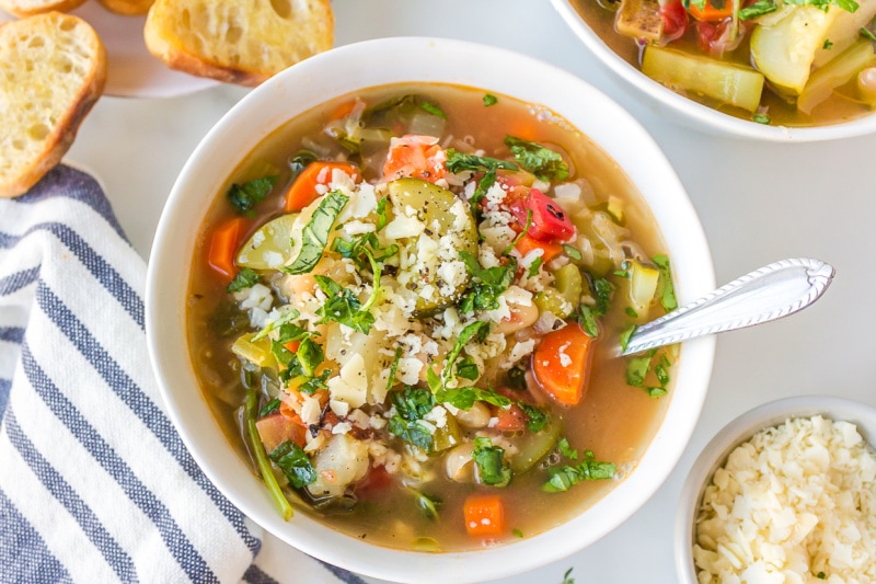 Tuscan Vegetable Soup with White Beans and Parmesan - Recipe Girl