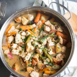 Chicken Stew with Balsamic Roasted Vegetables