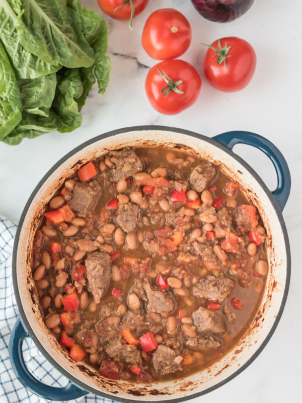 pot of kick off chili