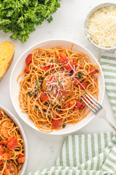 Spaghetti with Turkey Meatballs - Recipe Girl