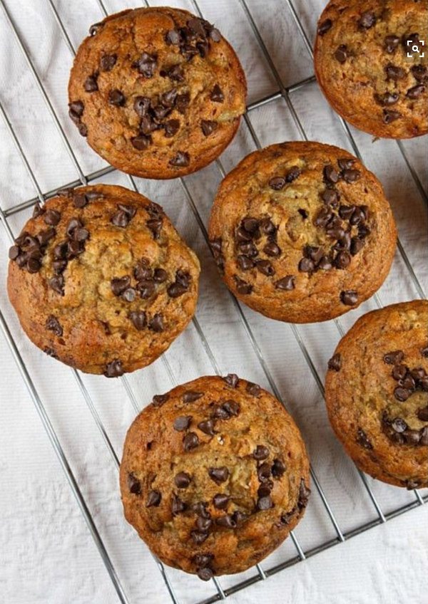 Honey Sweetened Low Fat Banana Chocolate Chip Muffins - Recipe Girl