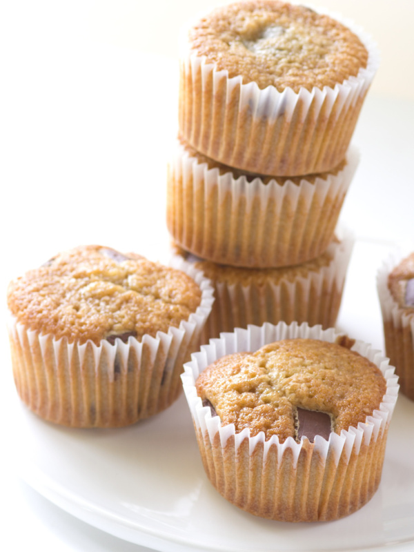 chocolate chunk cookie cupcakes displayed