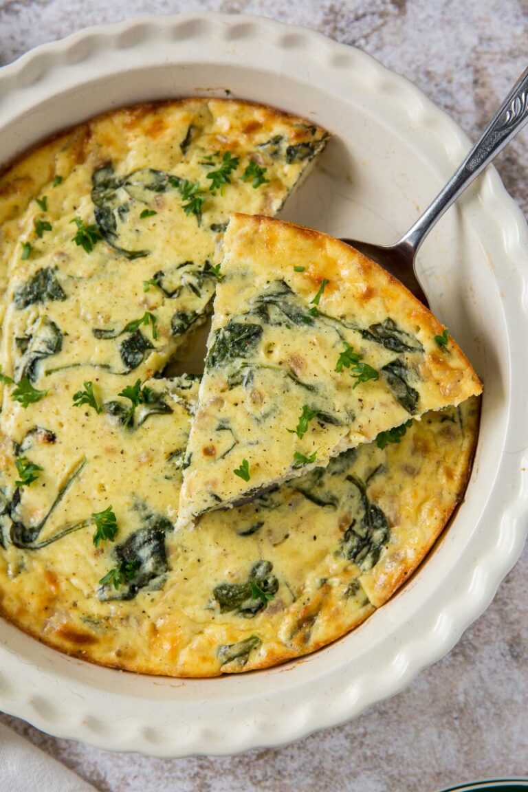 Crustless Spinach and Cheese Quiche - Recipe Girl