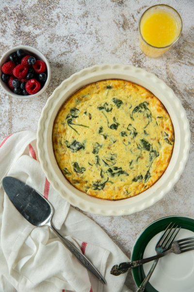 Crustless Spinach and Cheese Quiche - Recipe Girl