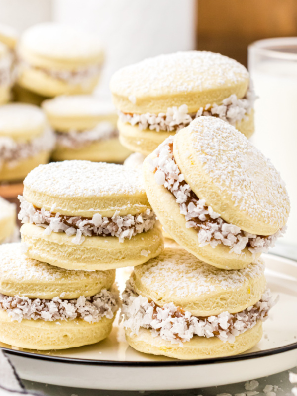 alfajores stacked on plate