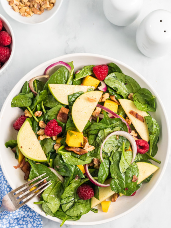 baby spinach salad with warm citrus bacon vinaigrette