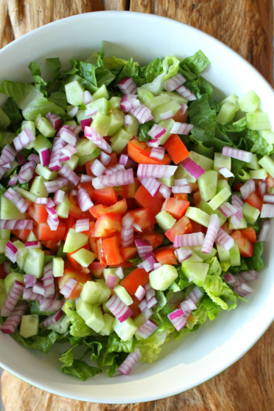 Chopped Vegetable Salad With Feta And Olives Recipe Girl