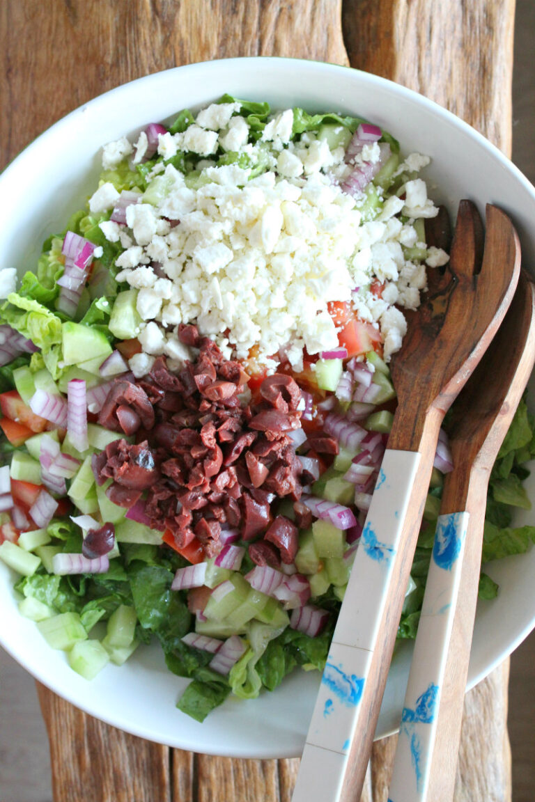 Chopped Vegetable Salad with Feta and Olives Recipe Girl