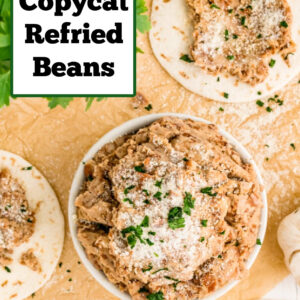 pinterest image for copycat rubios refried beans