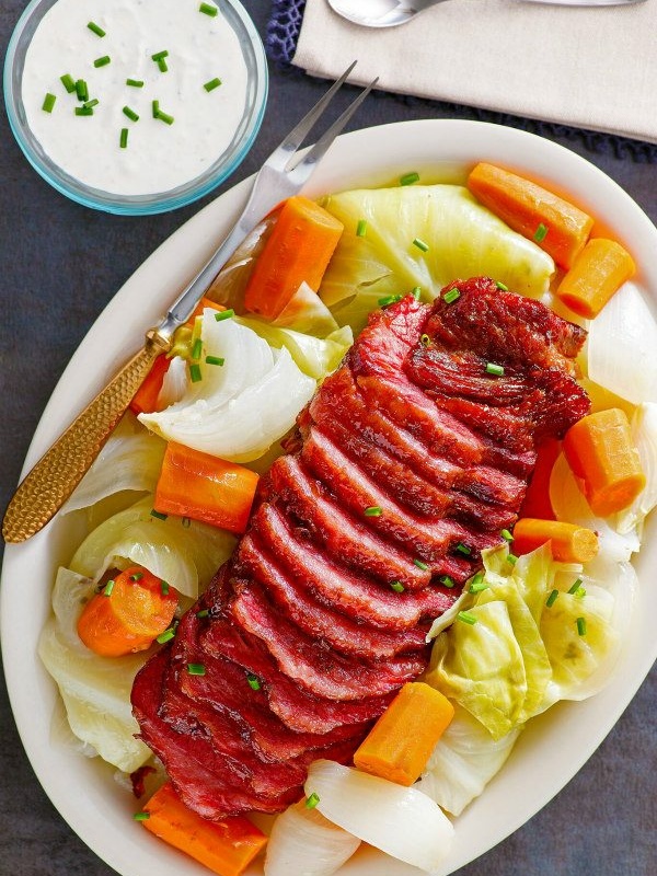 irish corned beef and cabbage on plate