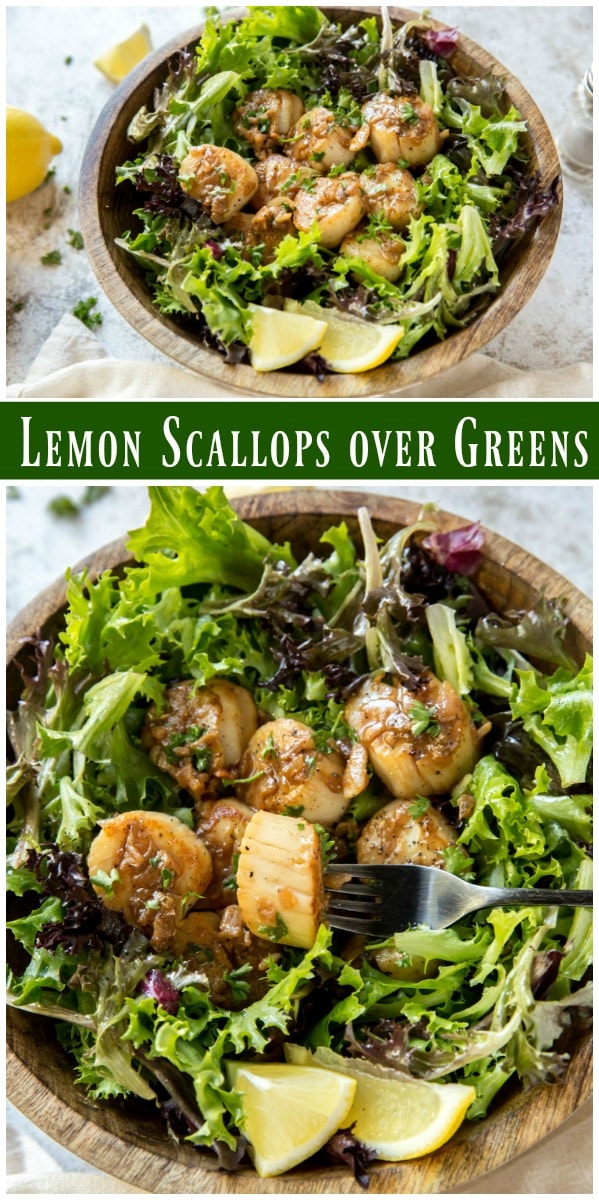 Lemon Scallops over Greens - Recipe Girl