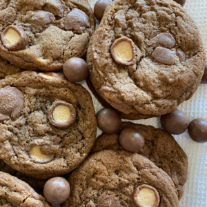 malted milk cookies with malt balls