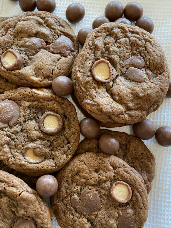 malted milk cookies with malt balls