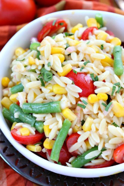 Orzo Salad with Corn, Green Beans and Tomatoes - Recipe Girl