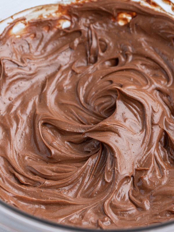 bowl of sugar free chocolate frosting