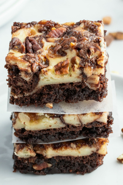 Cream Cheese Swirl Brownies With Heath Bars And Pecans - Recipe Girl