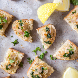 crostini with clams and lemon