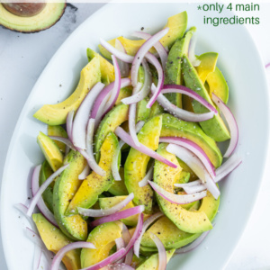 pinterest image for avocado and onion salad