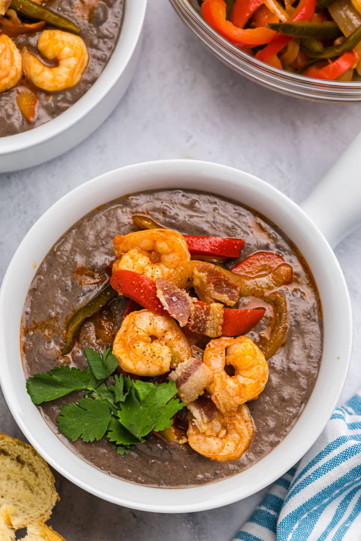 Black bean bisque in a bowl