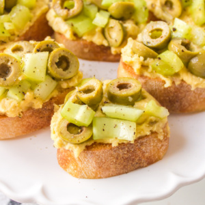 greek crostini on display