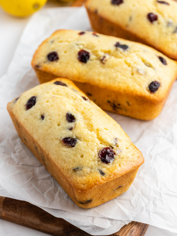 lemon cranberry mini loaves