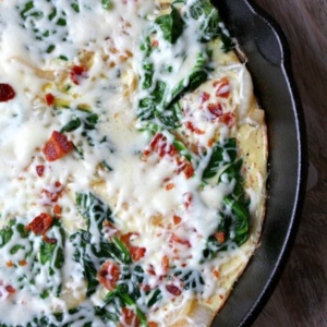 Onion, Bacon and Spinach Frittata