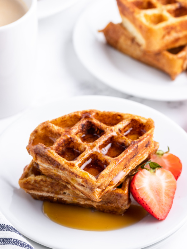 french toast waffles with syrup