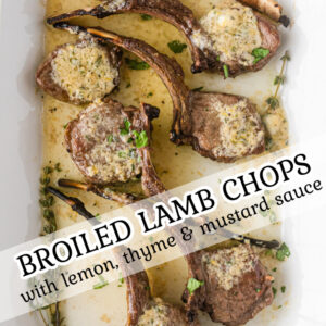 pinterest image for broiled lamb chops