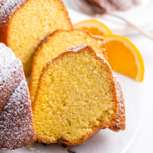 sliced orange cake