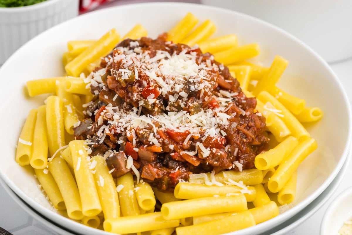 Pasta with Garden Bolognese Sauce