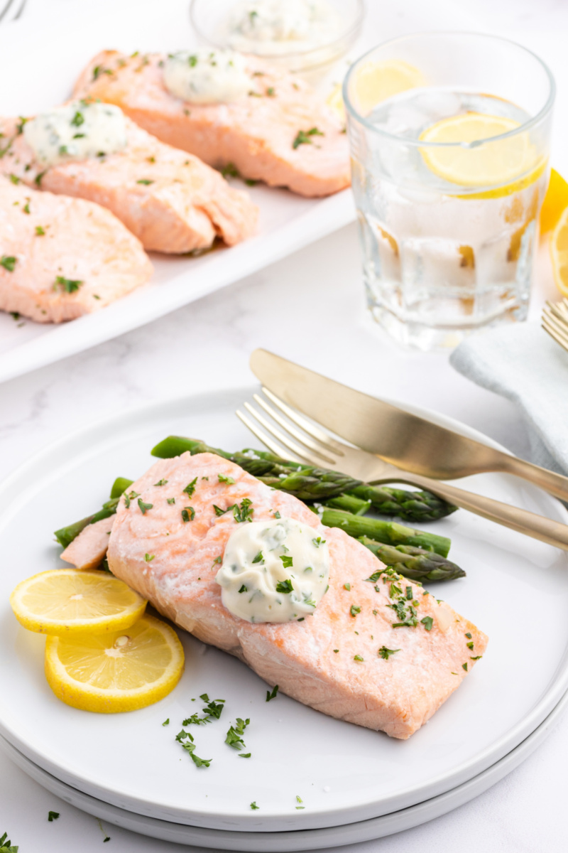 Beer Poached Salmon with Tarragon Mayonnaise - Recipe Girl