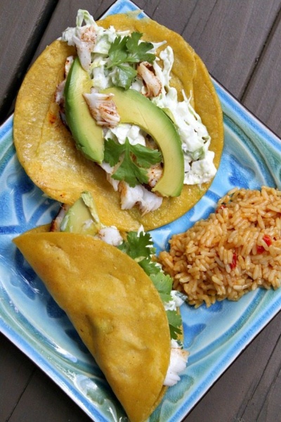 Cedar Planked Halibut Tacos with Citrus Slaw - Recipe Girl