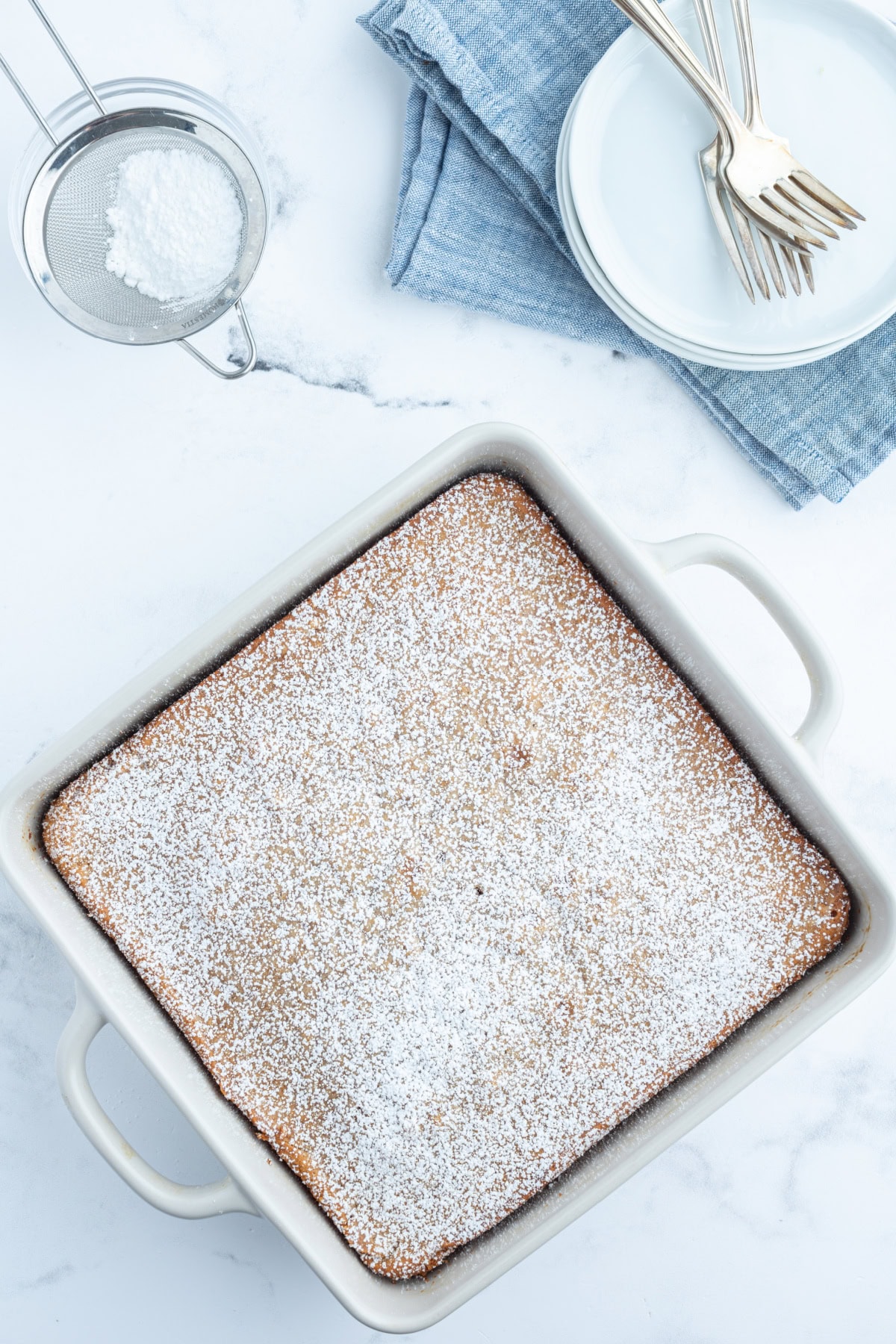 overhead shot looking down onto ginger spice cake