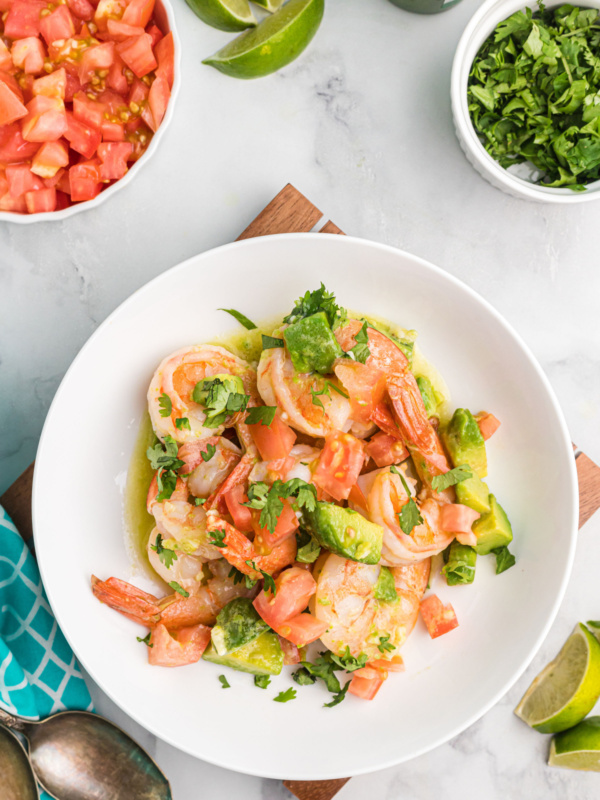 shrimp mezcal on a plate