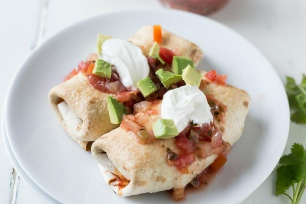 Chicken Chimichangas with Ranchero Sauce