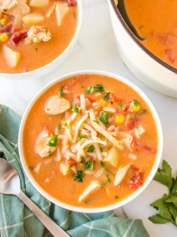 chicken chowder in a bowl