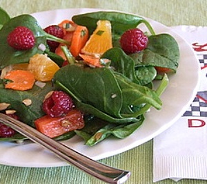 Baby Spinach and Raspberry Salad