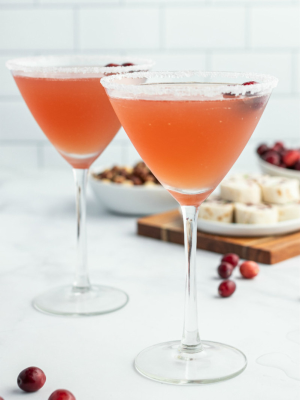 two cranberry margaritas